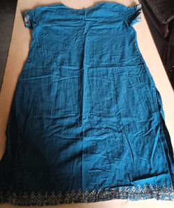 Teal Kurti with Embroidered Accents