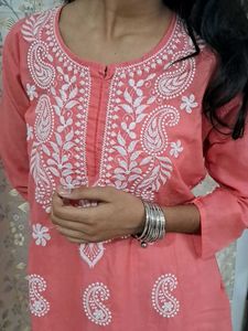 Chikankari Cotton  Kurti