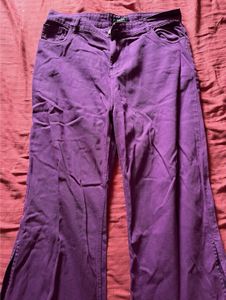 Purple Fringe Bottom Boyfriend Jeans