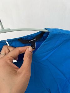 Vero Moda Blue Cut-out Bell Sleeve crop top