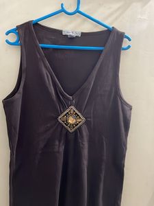 Brown Sleeveless Top