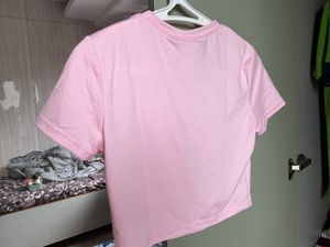 Pink cotton crop tee