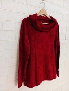 Burgundy Cowl Neck Sweater