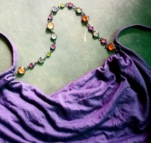United Colors Of Benetton Purple Beaded Cami Top