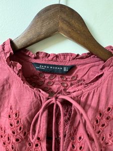 Zara Schiffli Cotton Top