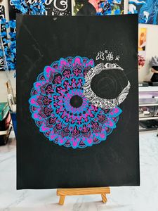 Moon Flower Mandala A4