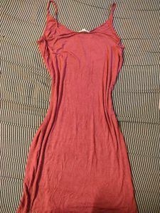 Pink Tank Dress with Slit