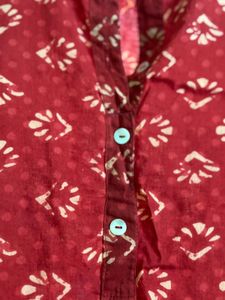 Maroon Printed Kurti