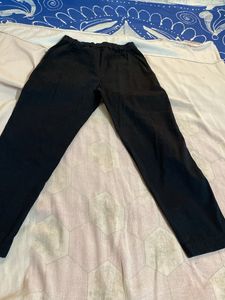 Jet Black Trouser With Waist Elastic