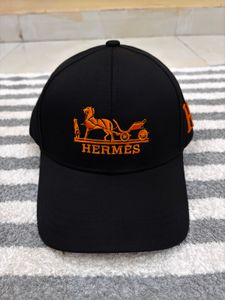 Hermes Vintage Unisex Black Baseball Cap