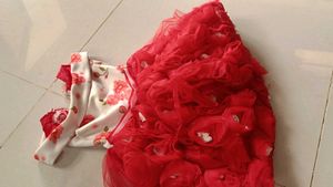 Red Flower Girl Dress