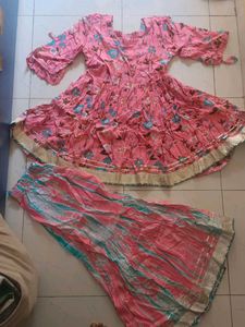 Pink Floral Kurta Set