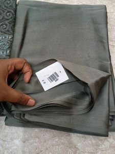 New Satin Grey Saree