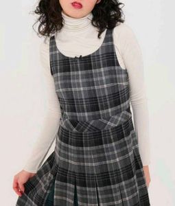 cute korean Plaid Pinafore Dress 👗🌸 for women