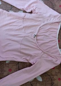 Cute Pink Long Sleeve Top