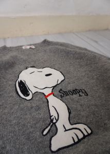 Snoopy Grey Pullover Sweater