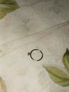 LIGHT BLUE STONE NOSE RING - HIGH QUALITY pierced