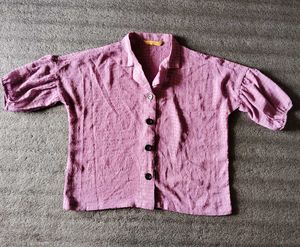 Mauve Button-Down Top