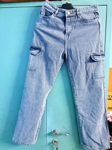 Light Wash Cargo Jeans