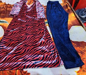 Stylish Party Wear winter Velvet Women's Kurta Set