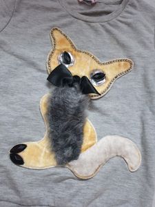 Cat Embroidered Girls Cute Cardigan