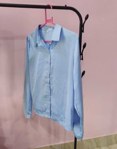 Blue PolySatin Shirt