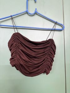 Pretty Brown Crop Top