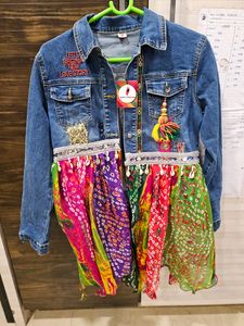 Denim Long Shrug# Navratri Outfit