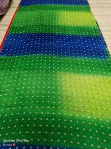 🇳🇿💫💗 Bandhej Print Elegant Blue &amp; Green Saree
