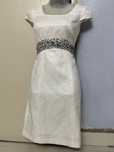 Pintrest White Dress with Embellished Belt Look