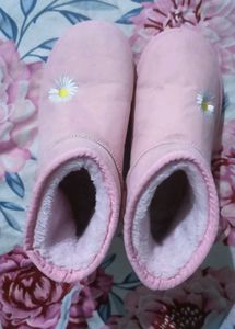 Cute Pink Daisy Boots