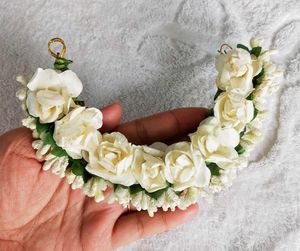 White Rose Hair Bun Accessory