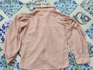 Peach Puff Sleeve Shirt