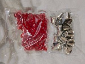 Red Faceted 🔴Beads and 🔔 Bells