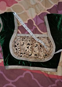 Preloved Padded Green Velvet Blouse