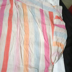 Colorful Stripes Collar Shirt For Women