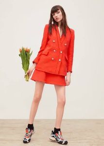 ZARA Chic Orange Tweed Blazer