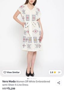Embroidered A-Line Dress vero moda dres