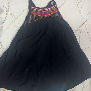 Embroidered Black Sundress