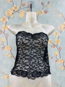 Floral Net Black Top
