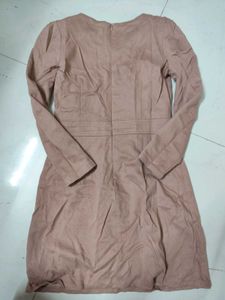 Long Sleeve Suede Dress