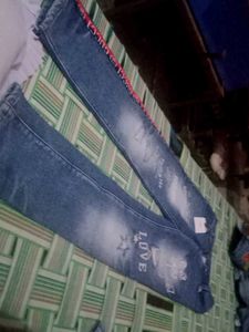 Trendy Graphic Print Jeans