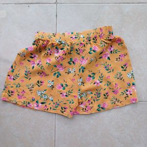 Kids Pretty Floral Print Girls Cotton Shorts