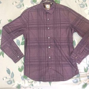 Stylish Purple Tonal Plaid Button-Up Shirt
