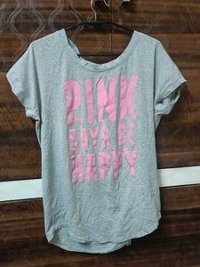 Pink Says Be Happy Tee