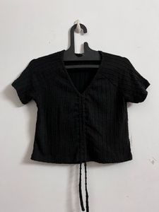 Black V-Neck Top