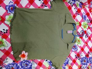 Olive Green Ribbed Crop Top