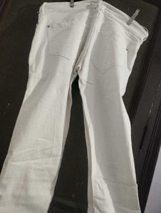 Distressed White Denim Jeans