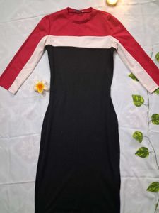 Zara Color Block Midi Dress
