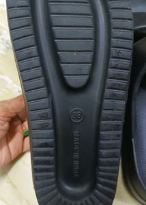 Stylish Black Buckle Slides